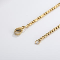 Fashion stainless steel square round beads long necklace