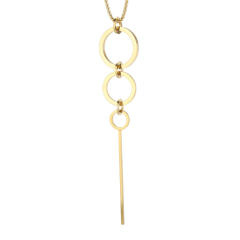 Simple hollow circle long necklace titanium steel sweater chain stainless steel necklace