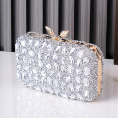 Delicate colorful glass crystal statement evening bag clutch bag