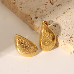 Unique conch shape summer big stainless steel earrings studs earrings