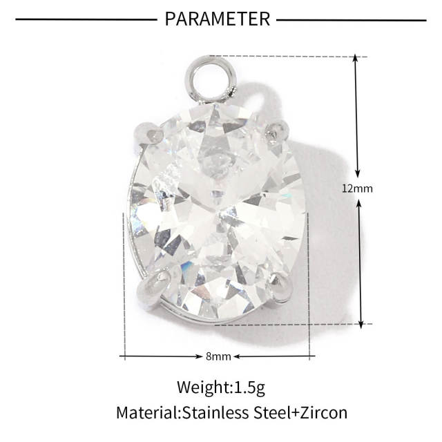 DIY jewelry accessory stainless steel diamond charms for bracelet necklace 3pcs price
