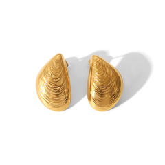 Unique conch shape summer big stainless steel earrings studs earrings