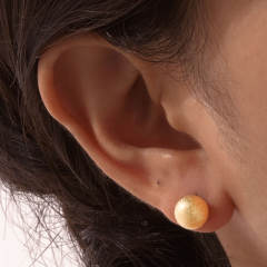 Simple frosted smooth ball bead stainless steel studs earrings 8mm