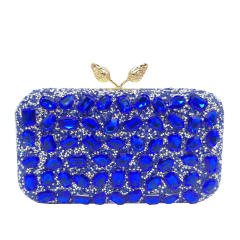 Delicate colorful glass crystal statement evening bag clutch bag