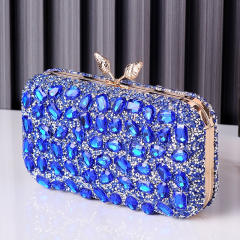 Delicate colorful glass crystal statement evening bag clutch bag
