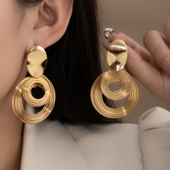 Geometric wire circle stainless steel earrings dangle earrings