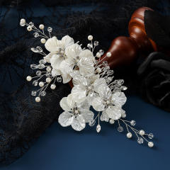 Korean fashion white shell flower handmade hair combs for bridal