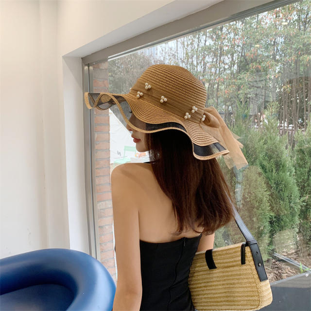 Straw Hat Women's Summer Beach Seaside Travel Sunshade Holiday Sunscreen Big Hat