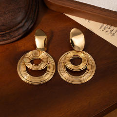 Geometric wire circle stainless steel earrings dangle earrings