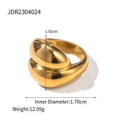 Chunky gold color pearl bead ball bead design stainless steel rings
