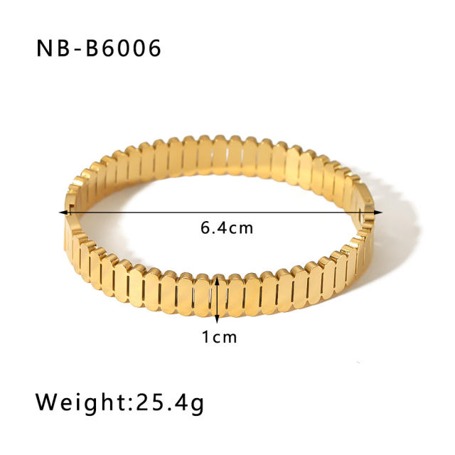 Delicate cubic zircon statement stainless steel bangle gold bangle