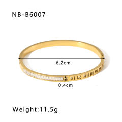 Delicate cubic zircon statement stainless steel bangle gold bangle