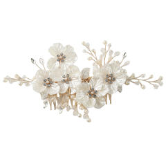 Korean fashion white shell flower handmade hair combs for bridal