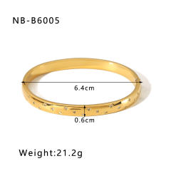 Delicate cubic zircon statement stainless steel bangle gold bangle