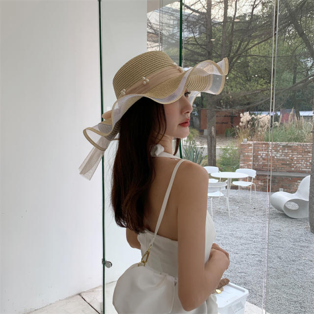 Straw Hat Women's Summer Beach Seaside Travel Sunshade Holiday Sunscreen Big Hat