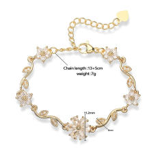 Delicate full diamond cherry copper bracelet tennis bracelet