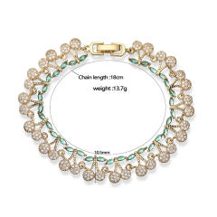 Delicate full diamond cherry copper bracelet tennis bracelet