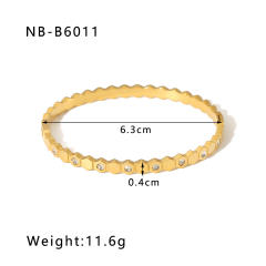 Delicate cubic zircon statement stainless steel bangle gold bangle
