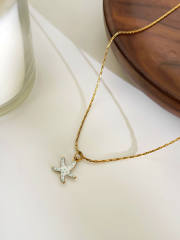 Handmade Enamel Starfish Pendant Necklace women stainless steel necklace