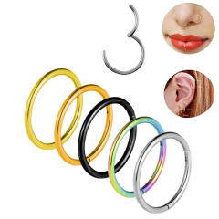 Titanium steel jewelry  stainless steel nose ring interface ring closed ring seamless ring nose ring earrings lip ring
