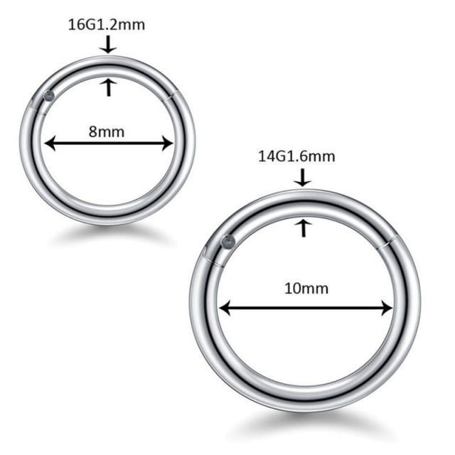 Titanium steel jewelry  stainless steel nose ring interface ring closed ring seamless ring nose ring earrings lip ring