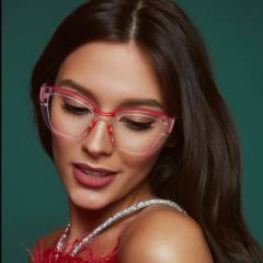 New transparent frame anti-blue flat mirror Reading glasses