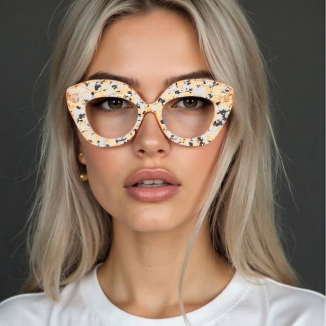 New plate color printing anti-blue light flat mirror reading glasses