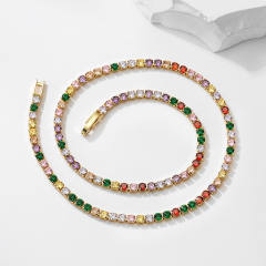 34cm AAA cubic zircon copper tennis necklace choker