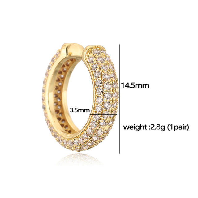 Full diamond copper ear cuff