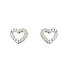 Simple full diamond triangle copper studs earrings