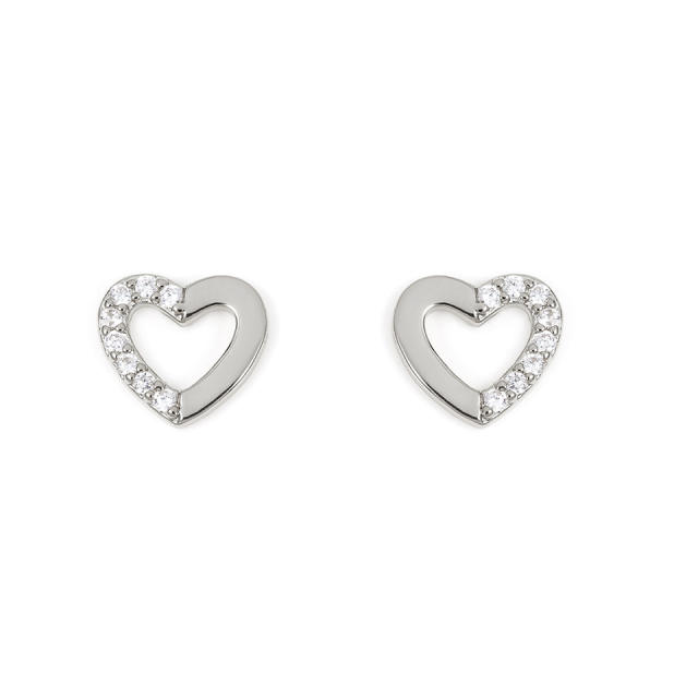 Simple full diamond triangle copper studs earrings