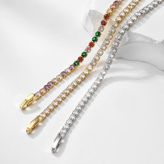 34cm AAA cubic zircon copper tennis necklace choker