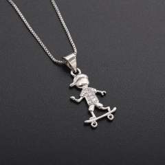 Gold plated copper cute boy girl pendant necklace mother's day gift