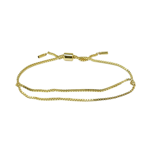 Hot sale diamond bubble letter initial letter DIY copper bracelet