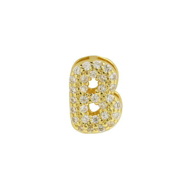 Hot sale diamond bubble letter initial letter DIY copper bracelet