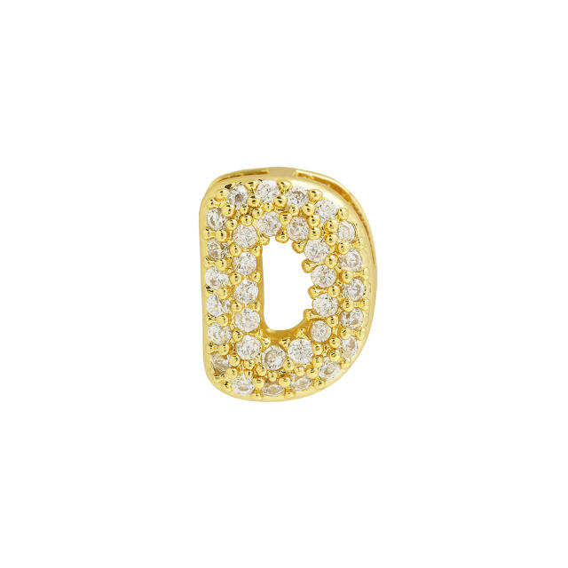 Hot sale diamond bubble letter initial letter DIY copper bracelet