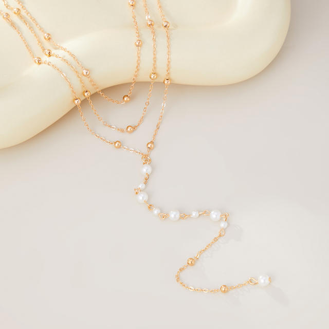 Fashion thin chain Y shape alloy necklace layer necklace