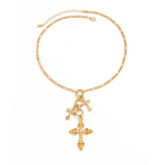 Fashion cross pendant alloy necklace