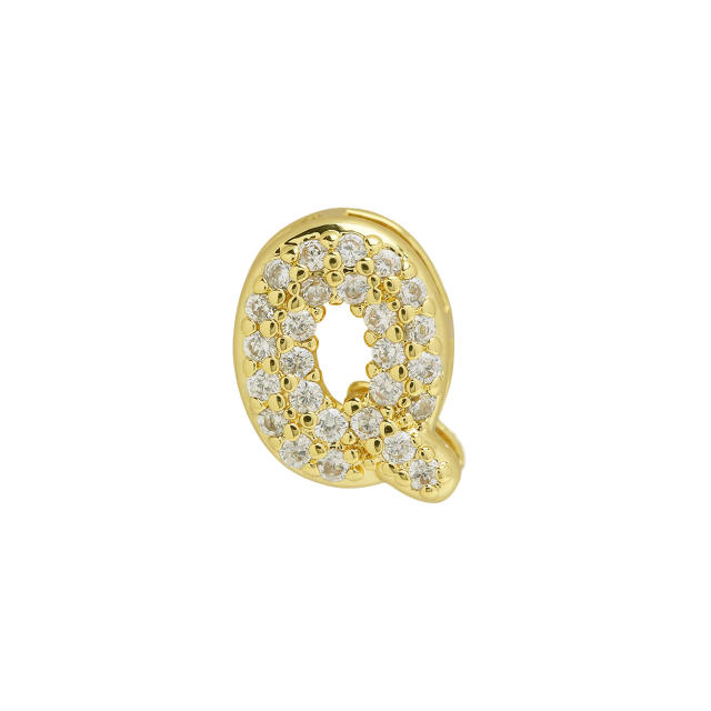Hot sale diamond bubble letter initial letter DIY copper bracelet