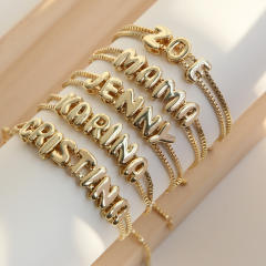 18KG copper bubble letter initial letter DIY Bracelet