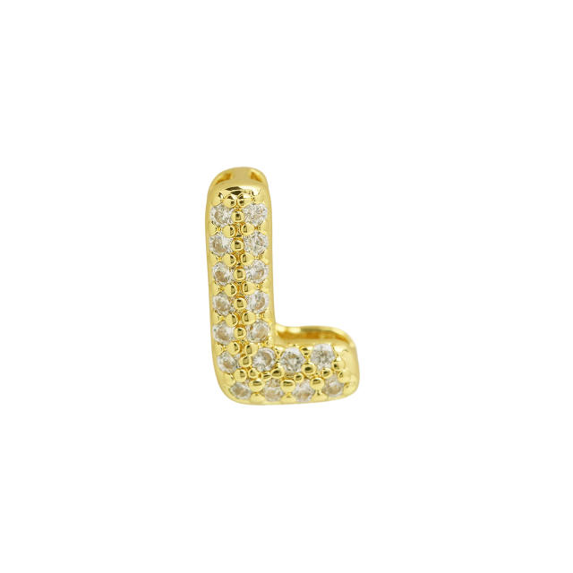Hot sale diamond bubble letter initial letter DIY copper bracelet