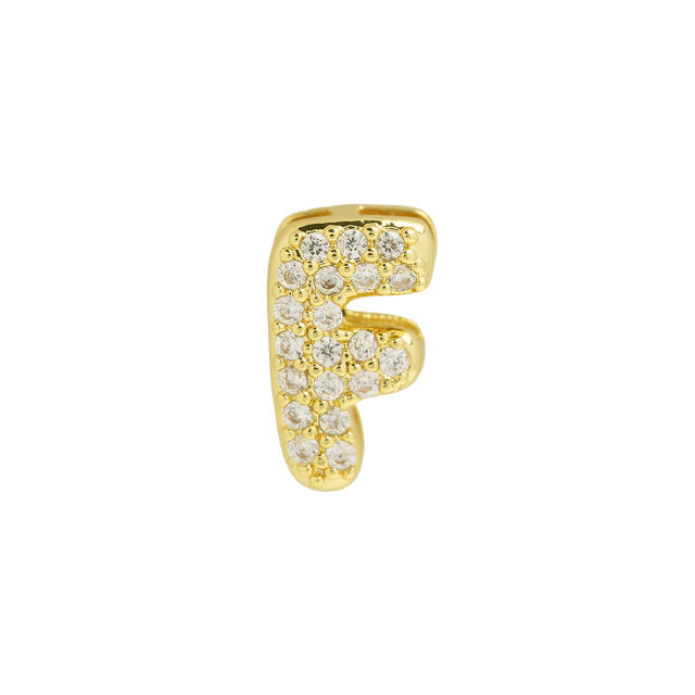 Hot sale diamond bubble letter initial letter DIY copper bracelet