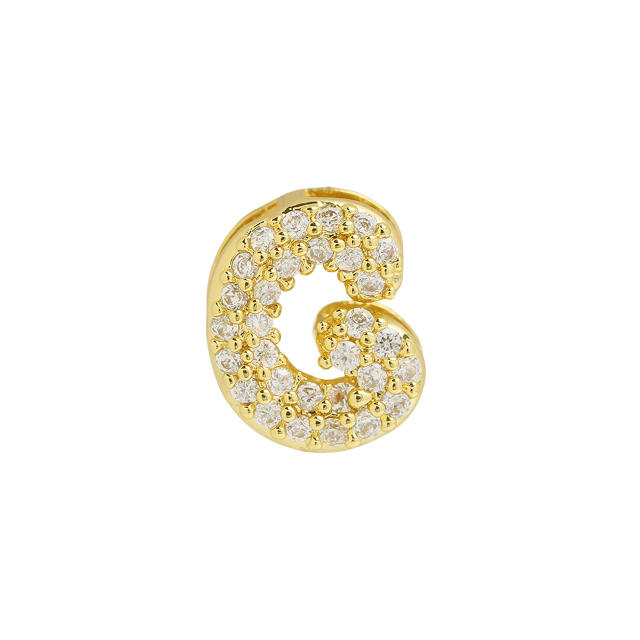 Hot sale diamond bubble letter initial letter DIY copper bracelet