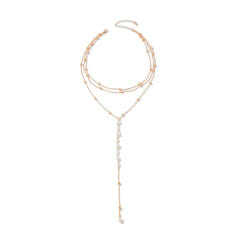 Fashion thin chain Y shape alloy necklace layer necklace