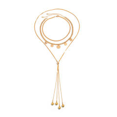 Personality long tassel three piece layer nekclace set
