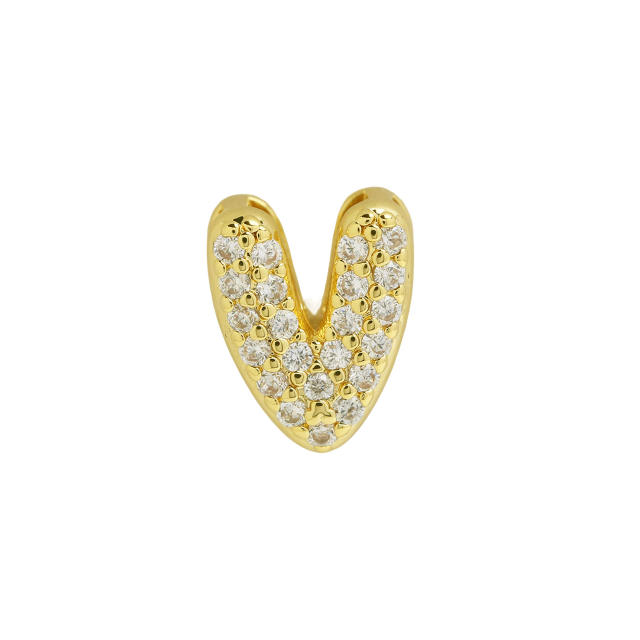 Hot sale diamond bubble letter initial letter DIY copper bracelet