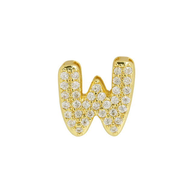 Hot sale diamond bubble letter initial letter DIY copper bracelet