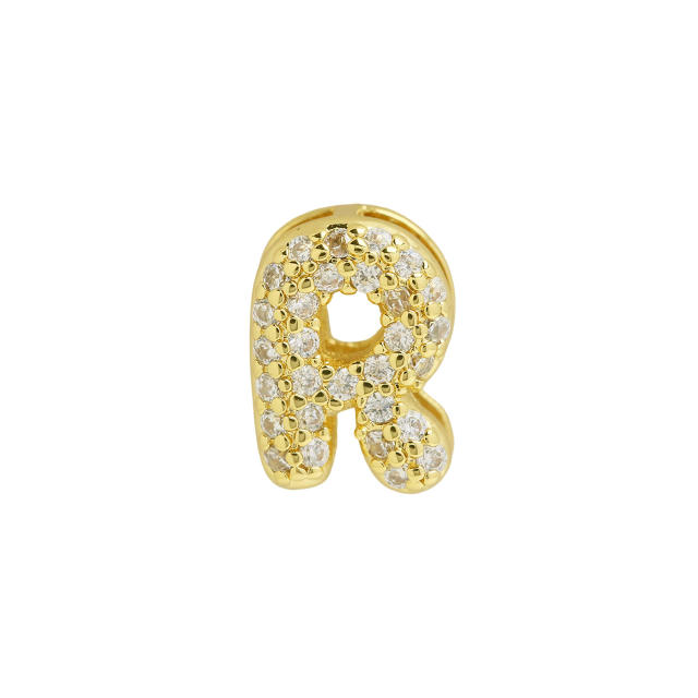 Hot sale diamond bubble letter initial letter DIY copper bracelet