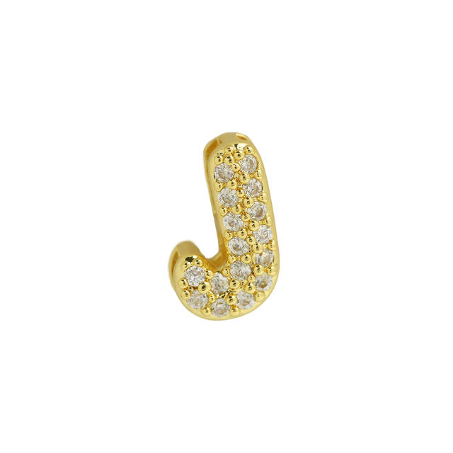 Hot sale diamond bubble letter initial letter DIY copper bracelet