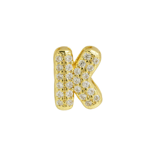 Hot sale diamond bubble letter initial letter DIY copper bracelet